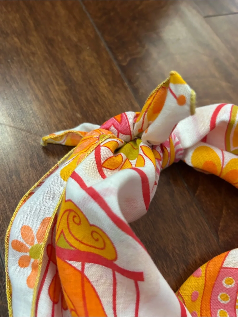 Vintage 60s Style Square Scarf with the Most Adorable Collection of Images
